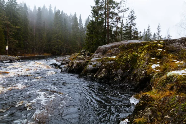 Ruskeala Wasserfälle Ruskeal Wasserfälle Drehort Vieler Filme Karelien Russland Stockfoto