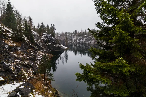 Marble Canyon Marble Canyon Ruskeala Karelië — Stockfoto