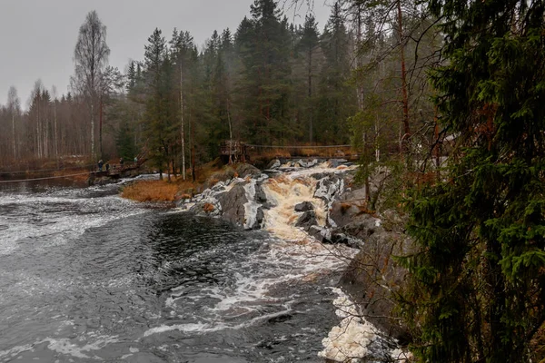 Cascadas Ruskeal Cascada Karelia Rusia — Foto de Stock