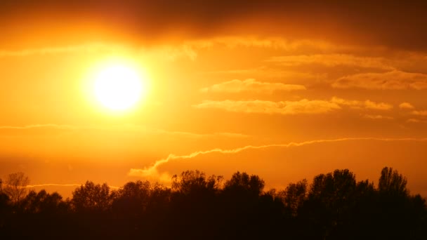 Farbe Sonnenuntergang über dem Fluss — Stockvideo