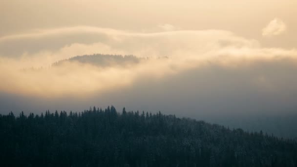 Timelapse av dimma och moln i bergen — Stockvideo