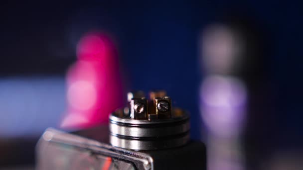 Vape Macro, Coil Change In Rda Atomizer For Vaping, E-Cigarette — стоковое видео