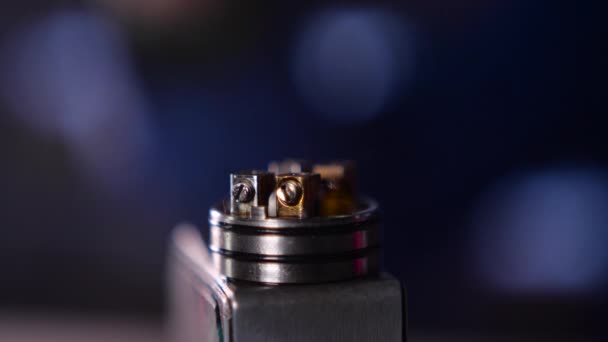 Vape Macro, Coil Change I Rda Atomizer För förångning, E-Cigarette — Stockvideo