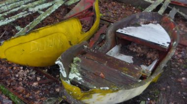 Terk edilmiş Chornobyl şehri, Pripyat şehri Çernobil 'de terk edilmiş bir ev. Nisan