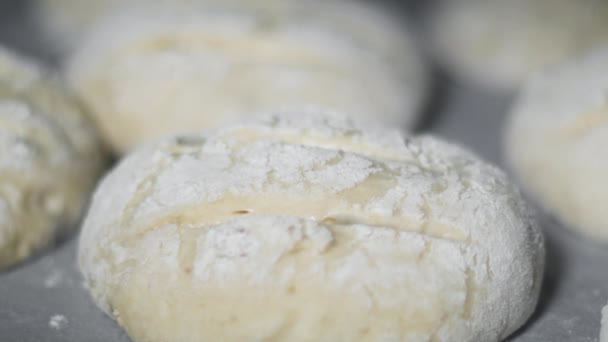 Brotbacken im Zeitraffer, Herstellung von Lebensmitteln, Brot und Ökoproduktion, Bäckerei — Stockvideo