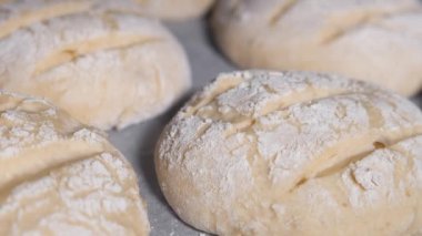 Ekmek, fırında pişirme, yemek pişirirken hızlandırılmış çekim.,