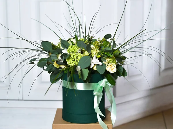 Buket Sarı Gül ve yeşil