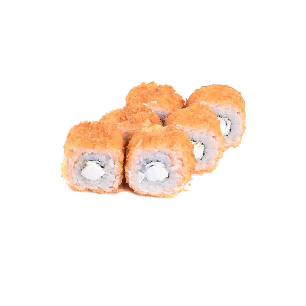 Sushi med ris, ost och röd kaviar — Stockfoto
