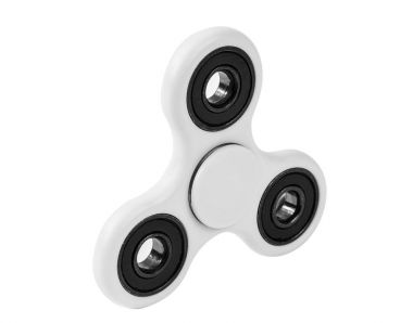 Beyaz bir arka plan üzerinde izole beyaz parmak Spiner