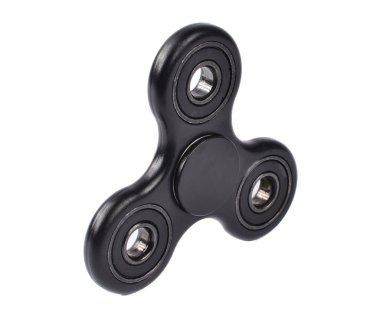 Beyaz bir arka plan üzerinde izole siyah parmak Spiner