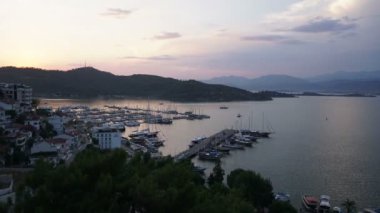Bir güzel gün batımı Fethiye Türkiye liman