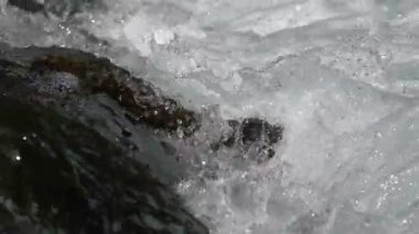 Kayaların üzerine akan su