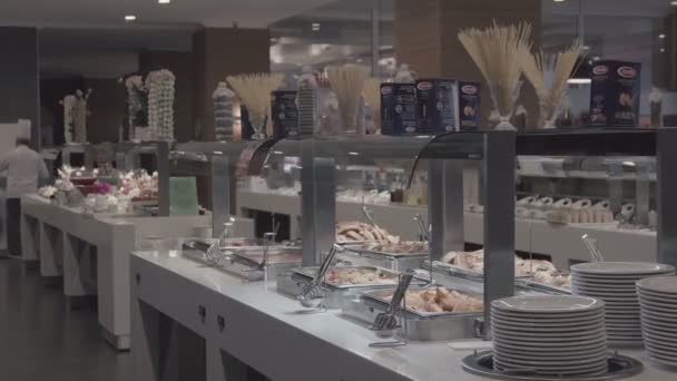 Відкрити сніданок "шведський стіл" — стокове відео