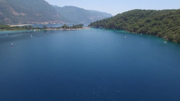 オリュデニズにあるトルコ航空写真ビュー — ストック動画