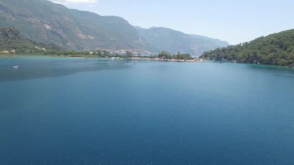 Fethiye Türkei oludeniz Strand Luftaufnahme — Stockvideo