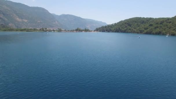 Fethiye Türkei oludeniz Strand Luftaufnahme — Stockvideo