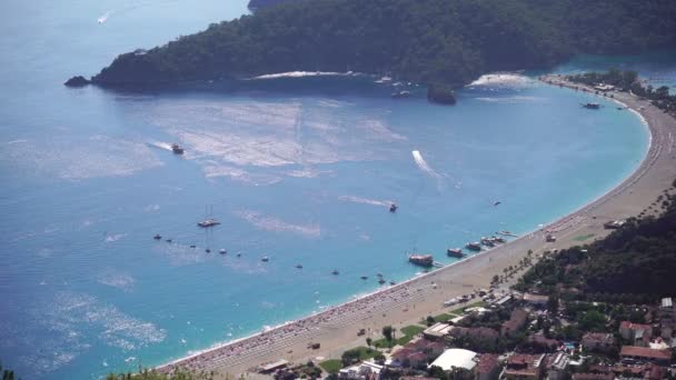 Oludeniz Turkije luchtfoto Shot — Stockvideo