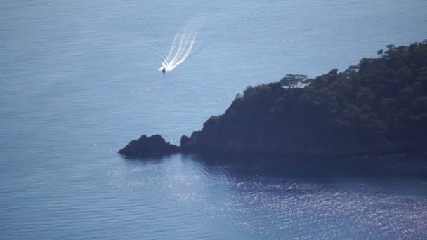 Oludeniz Turkije luchtfoto Shot — Stockvideo