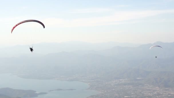 Fethiye Turecko Babadag Paragliding Sport — Stock video