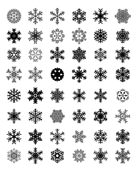 Vector de copos de nieve negro — Vector de stock