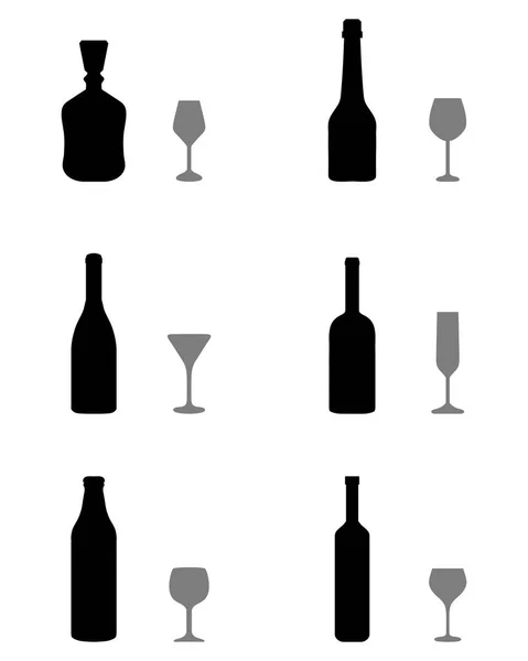 Окуляри та пляшки — стоковий вектор