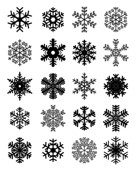 Ensemble de flocons de neige — Image vectorielle