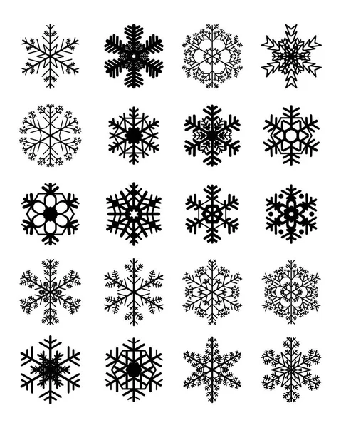 Conjunto de copos de nieve — Vector de stock