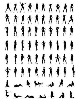 kızların Silhouettes