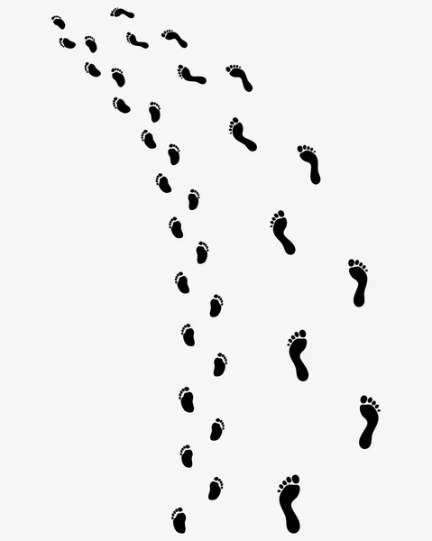 Trail of  bare feet — Stock Vector