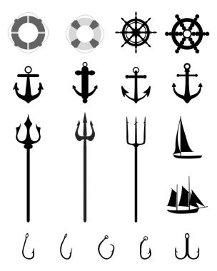 Deniz simgeler izole