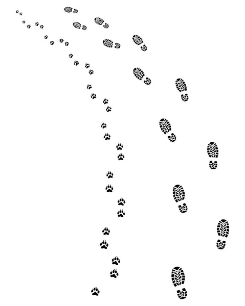 Footprints, linksaf — Stockvector