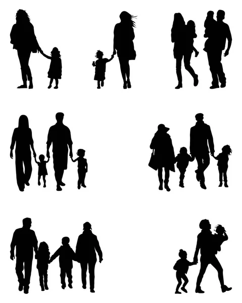 Familiensilhouetten — Stockvektor