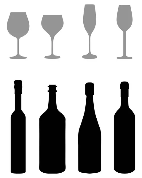 Окуляри та пляшки — стоковий вектор