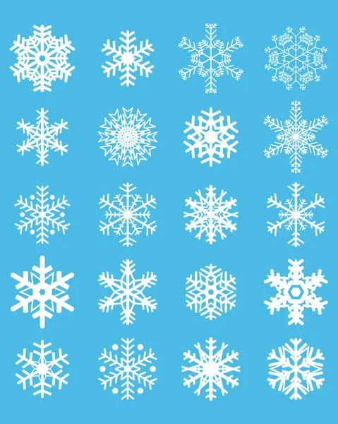 Conjunto de copos de nieve — Vector de stock