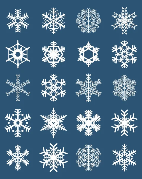 Conjunto de copos de nieve — Vector de stock