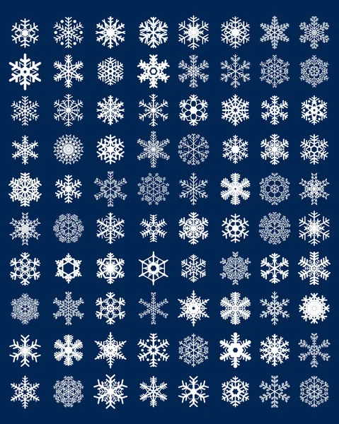 Conjunto de copos de nieve — Vector de stock