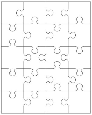 Beyaz bulmaca ayrı bölümlerini gösteren resim