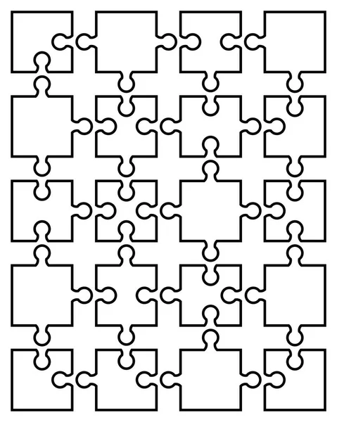 Illustratie Van Afzonderlijke Delen Van Witte Puzzel — Stockvector