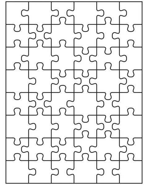 Ilustrace Oddělené Části Bílé Puzzle — Stockový vektor