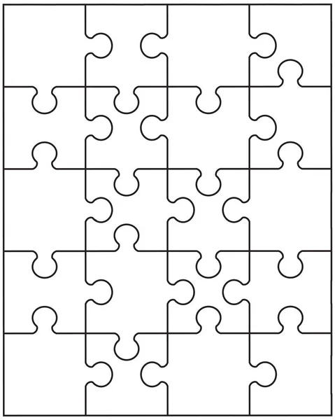 Illusztráció Különálló Részeinek Fehér Puzzle — Stock Vector