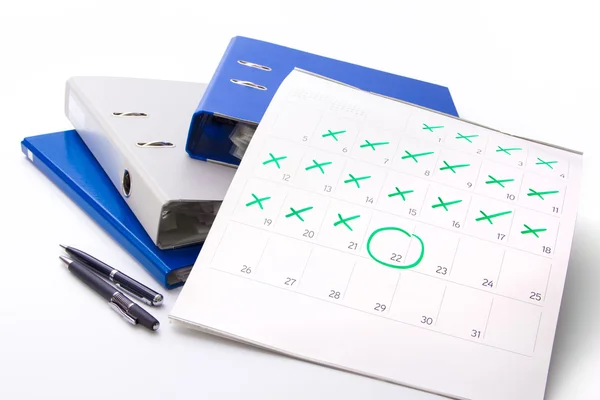 Räknar ner till den händelse dagen - hektisk månad på arbetar - kalender 2016 - Pin händelsen dagen — Stockfoto