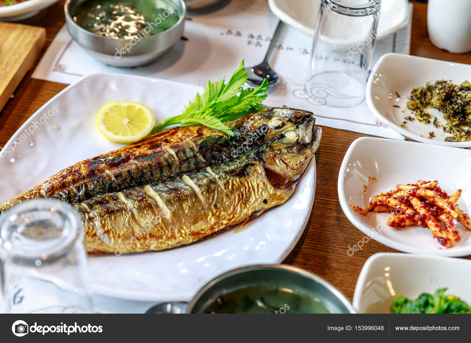 Gegrillte Makrele Koreanisch  Stil Essen   Stockfoto 