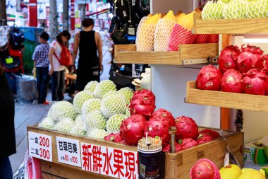 24 Mayıs 2017 Ximending Street Taipei, Tayvan meyve saklamak