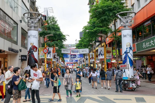 May 24, 2017 The view of Ximending shopping street in Taipei, Ta — Stock Photo, Image