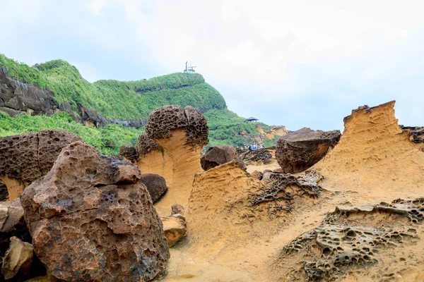 Formación de rocas naturales en el Geoparque de Yehliu — Foto de Stock