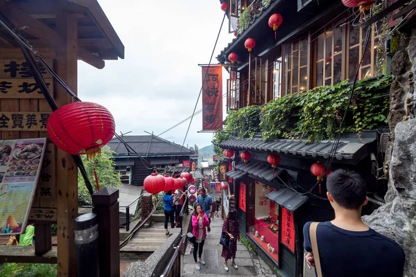 May 25, 2017 The seaside mountain town scenery in Jioufen, Taiwa — Stock Photo, Image