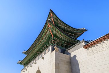 Gwanghwamun kapıda geyongbokgung Sarayı Seul, Güney Kore