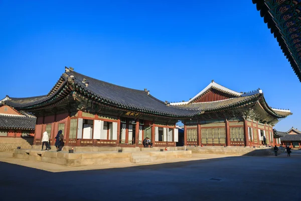 16 grudnia 2016 Geyongbokgung Palace w Seul, Korea Południowa — Zdjęcie stockowe