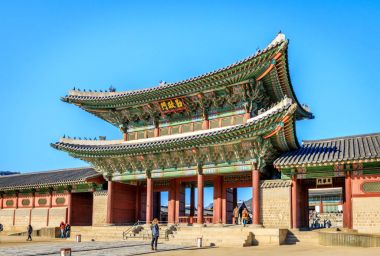 16 Aralık 2016 Geyongbokgung Palace Seoul, Güney Kore