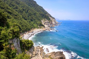 Taejongdae cliff ve Busan, Kore - deniz deniz manzarası